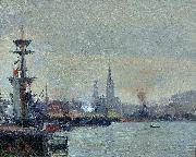 Joseph Delattre Le Port de Rouen oil painting reproduction